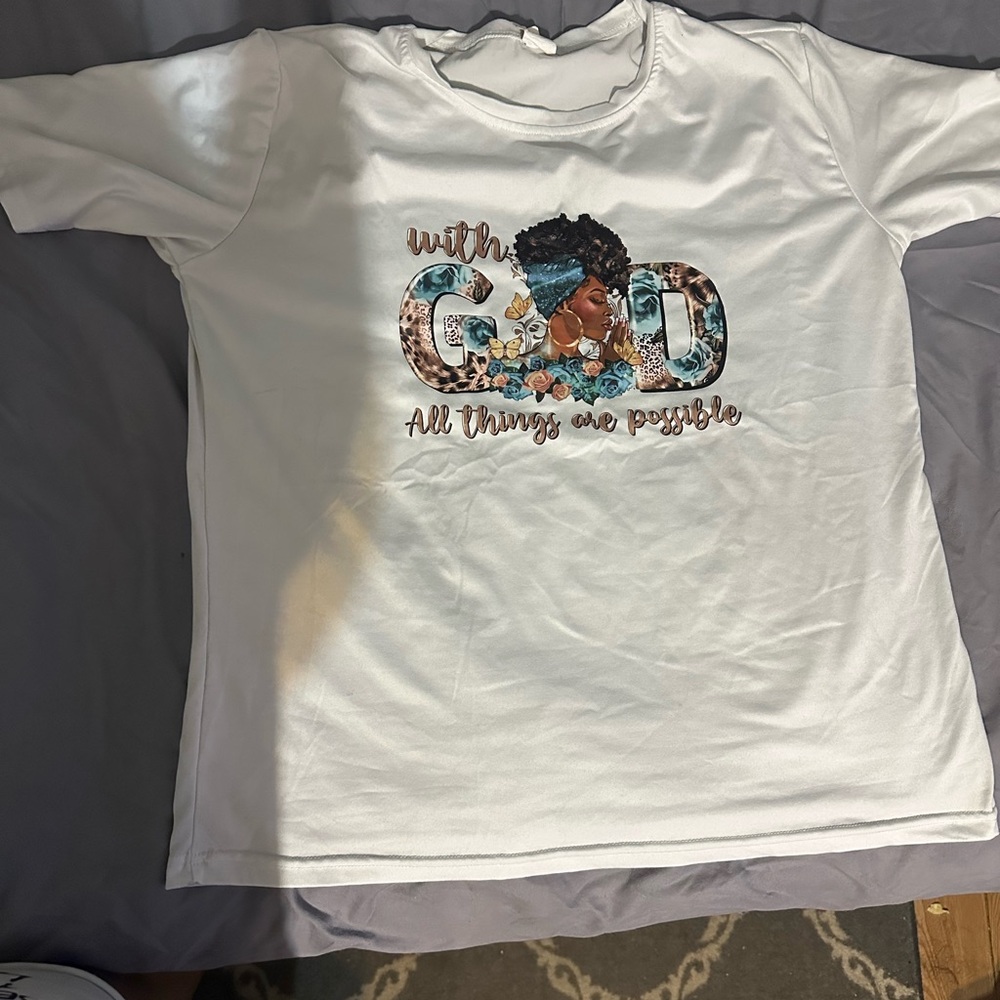 White T-Shirt with Artistic Graphic